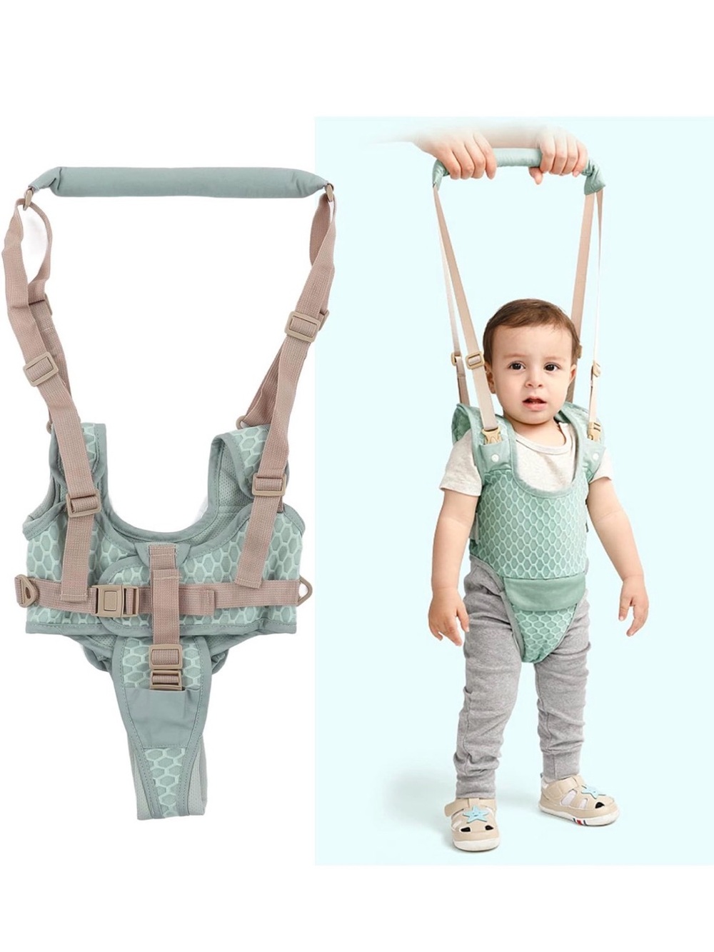 Baby Walking Harness Support Vest in Sage Green